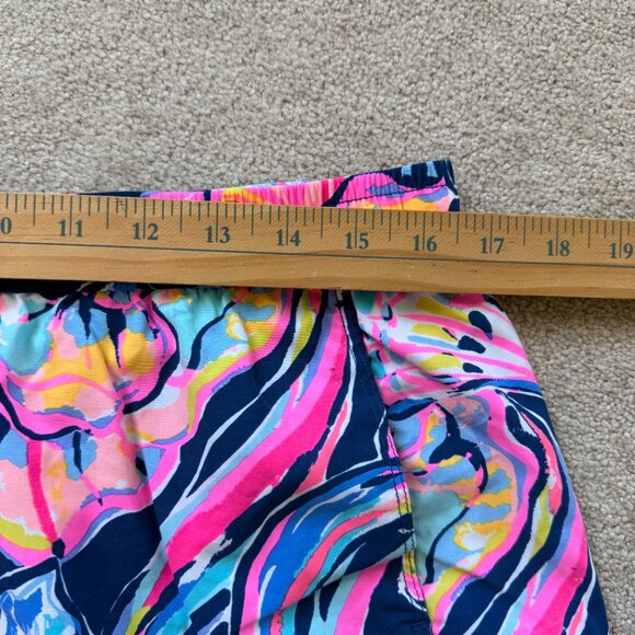 Lilly Pulitzer Nylon Swim Shorts Women's L Beach Flamingo Seashells Pockets - Picture 7 of 9